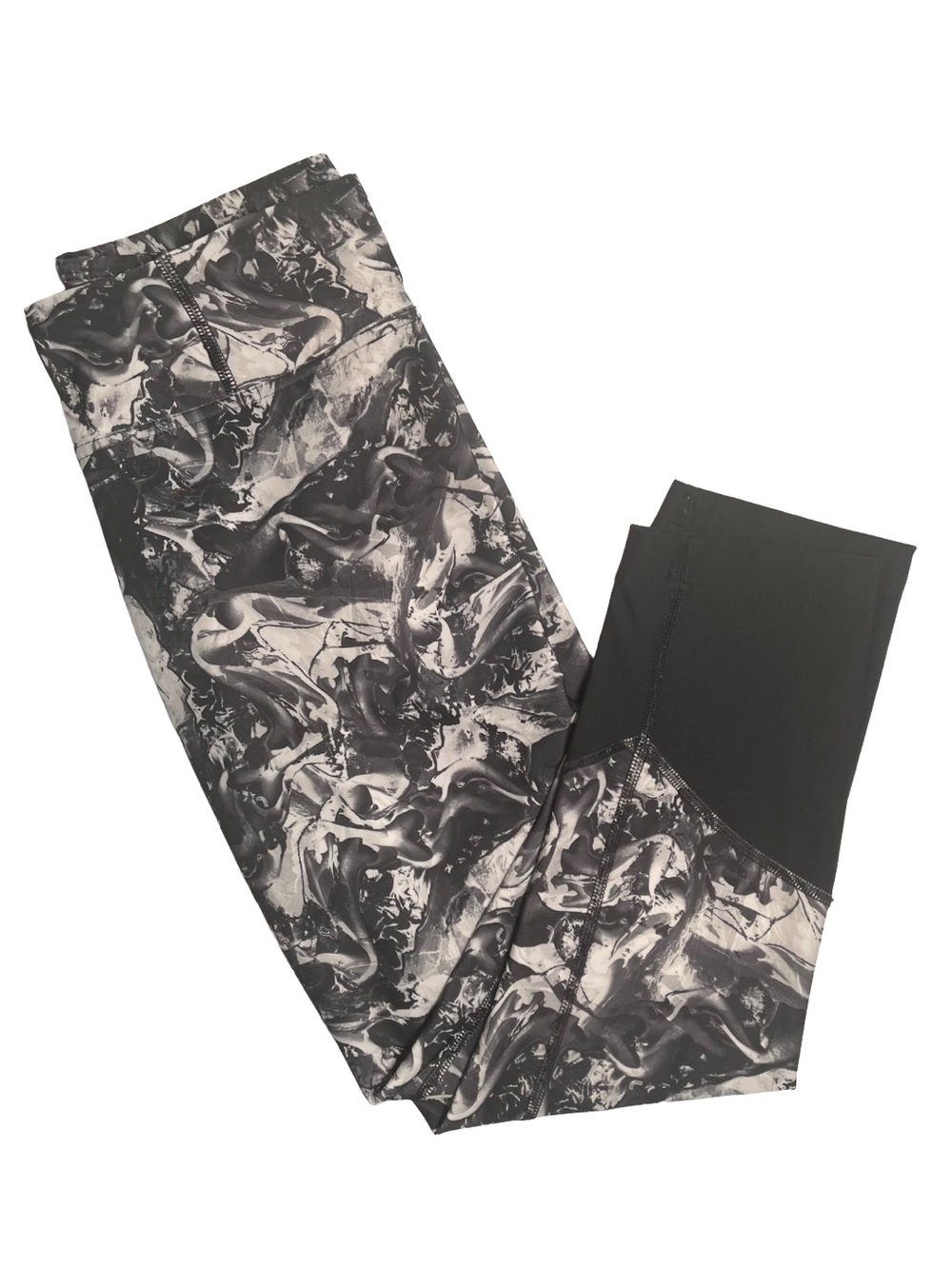 Lole Black & White Cropped Marble Print Leggings